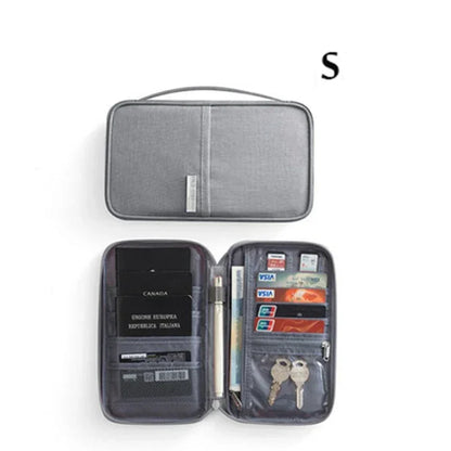 Women Multi-Function Waterproof Travel Passport Holder Cover Case Pink Bags Family Document Organizer Travel Accessories Bag