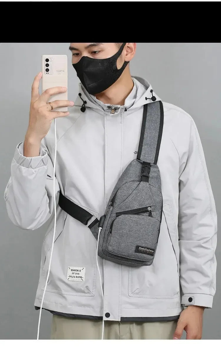 Chest Bag Men's One Shoulder Crossbody Bag Large Capacity Outdoor Sports Leisure Fashion Small Shoulder Bag Backpack Men's