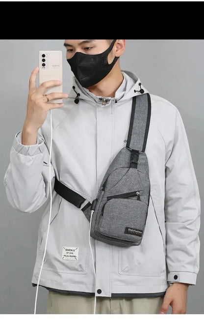 Chest Bag Men's One Shoulder Crossbody Bag Large Capacity Outdoor Sports Leisure Fashion Small Shoulder Bag Backpack Men's