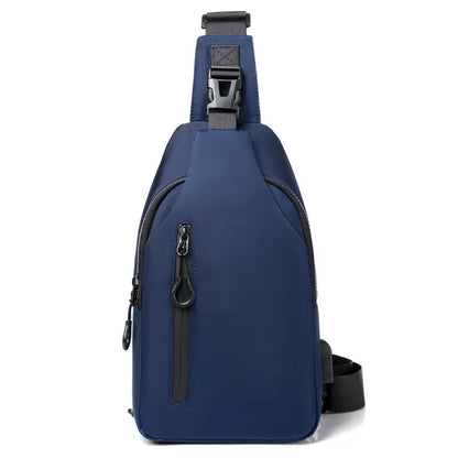 A Cool Men's Messenger Bag Casual Oxford Waterproof And Wearable Shoulder Bag Usb Rechargeable Chest Bag
