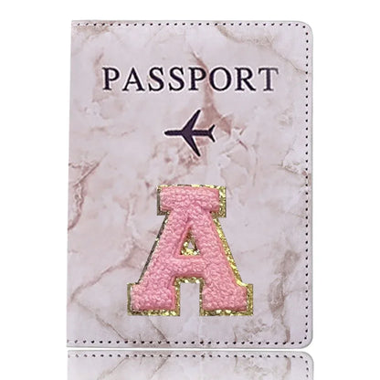 Fashion Passport Protective Cover Embroidery Letter Pattern Travel Passport Holder Wallet Gift PU Leather Card Case Cover Unisex