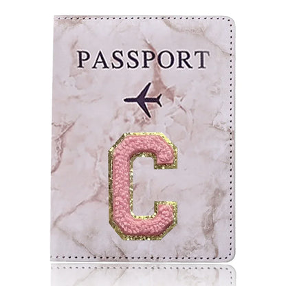 Fashion Passport Protective Cover Embroidery Letter Pattern Travel Passport Holder Wallet Gift PU Leather Card Case Cover Unisex