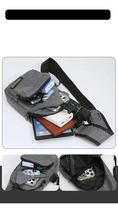 Chest Bag Men's One Shoulder Crossbody Bag Large Capacity Outdoor Sports Leisure Fashion Small Shoulder Bag Backpack Men's