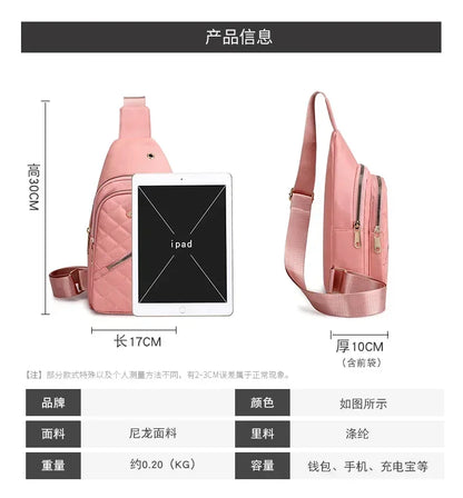 Women's Crossbody Bag Chest Bag Composite Fabric Leisure Shoulder Bag Ladies Backpack Embroidered