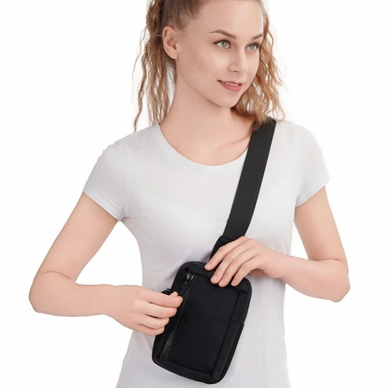 Cross border new outdoor leisure sports waterproof small chest bag mini nylon crossbody bag for men and women