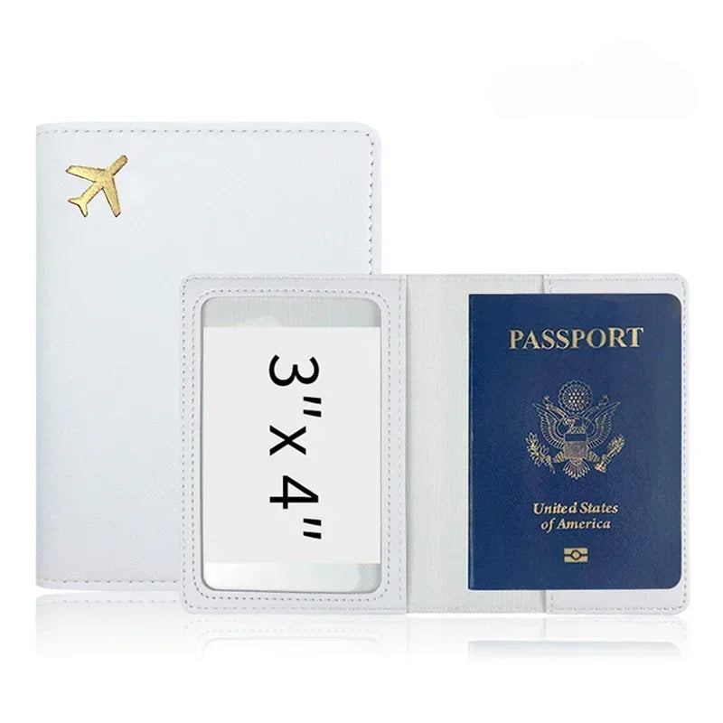 Passport Holder Case for Men Women Unisex Gold Airplane Travel Accessory Cover Lightweight Waterproof Rfid Blocking Slim Holder