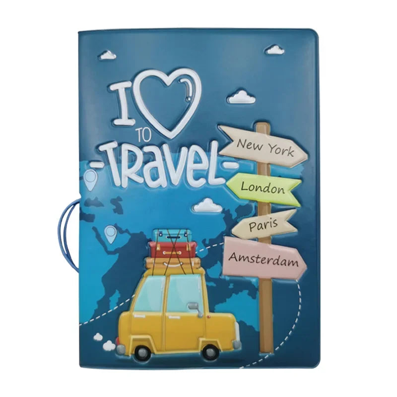 Fashion Emboss Women's Passport Cover Print Girls Boys ID Card Holder Travel Ticket Passport Case Drop Shipping