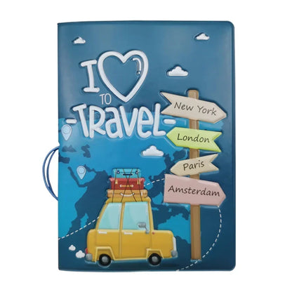 Fashion Emboss Women's Passport Cover Print Girls Boys ID Card Holder Travel Ticket Passport Case