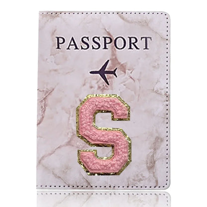 Fashion Passport Protective Cover Embroidery Letter Pattern Travel Passport Holder Wallet Gift PU Leather Card Case Cover Unisex