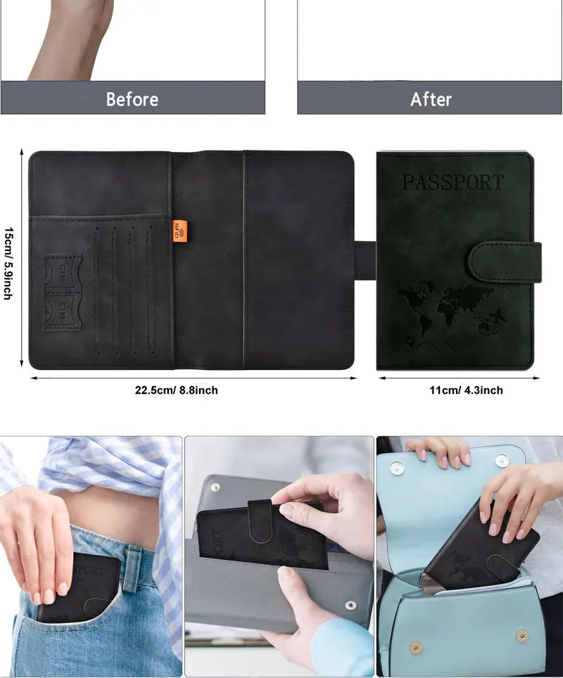 Passport Holder for Travel Essentials  Passport Wallet Cover Case for Travel  Accessories,Passport Book Holders for Women/Men