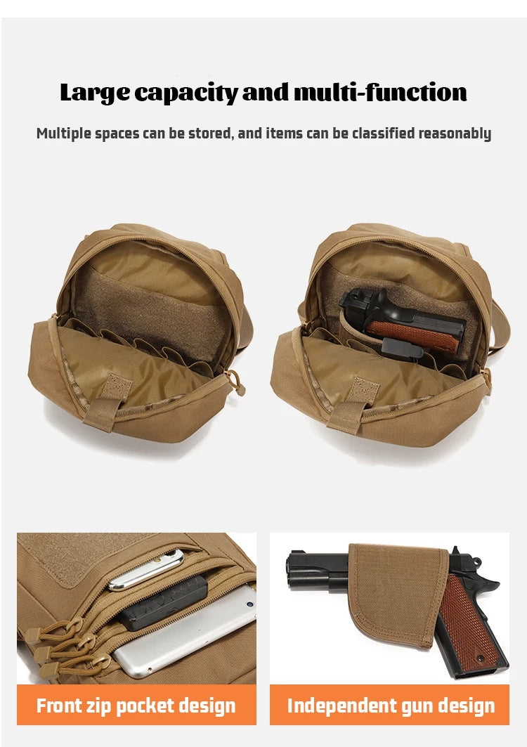 D12 Invisible Sling Waterproof and Wearable Crossbody Hunting and Camping Tactics Outdoor Shoulder Bag Versatile Wilderness