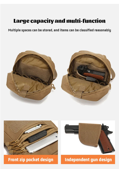 D12 Invisible Sling Waterproof and Wearable Crossbody Hunting and Camping Tactics Outdoor Shoulder Bag Versatile Wilderness