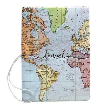 Creative Travel Passport Cover Wallet Bag Letter Men Women Pu Leather ID Address Holder Portable Boarding Travel Accessories