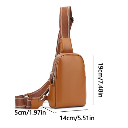 Unisex small chest bag 2024 new soft leather waist bag mobile phone bag fashionable and versatile women's one shoulder crossbody