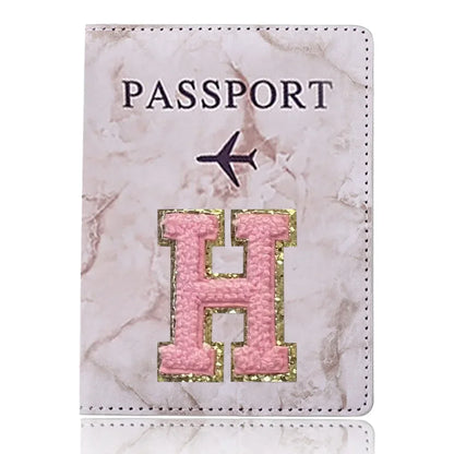 Fashion Passport Protective Cover Embroidery Letter Pattern Travel Passport Holder Wallet Gift PU Leather Card Case Cover Unisex