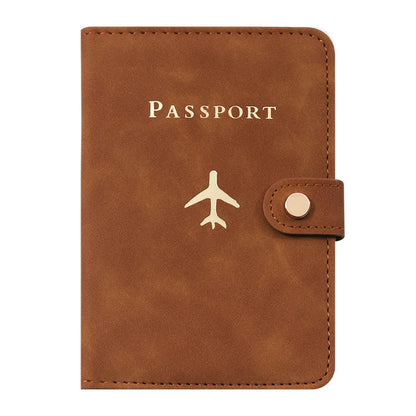 Leather Passport Holder Covers Case Waterproof Travel Credit Card Wallet Cute Passport Book for Women/Men Buckle Passport Cover