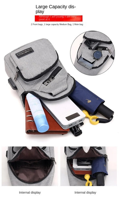Fashion Casual Crossbody Bag Small Men's Shoulder Bag Men Diagonal Backpack Messenger Phone Bag Boy Fanny Chest Pack