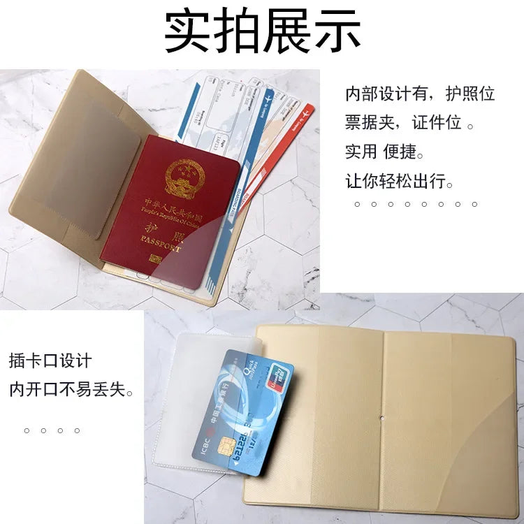 Creative Travel Passport Cover Wallet Bag Letter Men Women Pu Leather ID Address Holder Portable Boarding Travel Accessories