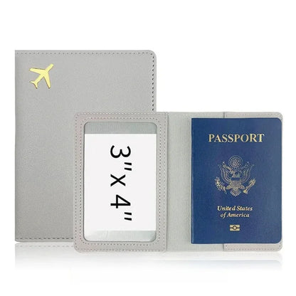 Passport Holder Case for Men Women Unisex Gold Airplane Travel Accessory Cover Lightweight Waterproof Rfid Blocking Slim Holder