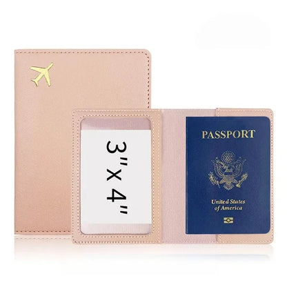 Passport Holder Case for Men Women Unisex Gold Airplane Travel Accessory Cover Lightweight Waterproof Rfid Blocking Slim Holder