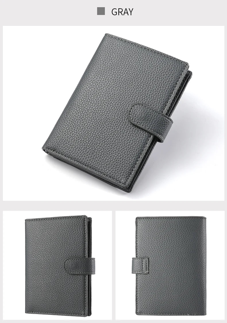 Men's And Women's PU Leather Wallet Travel Passport Wallet Multi Card Slot Credit Card Holder Wallet Travel Accessories