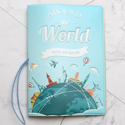 Creative Travel Passport Cover Wallet Bag Letter Men Women Pu Leather ID Address Holder Portable Boarding Travel Accessories