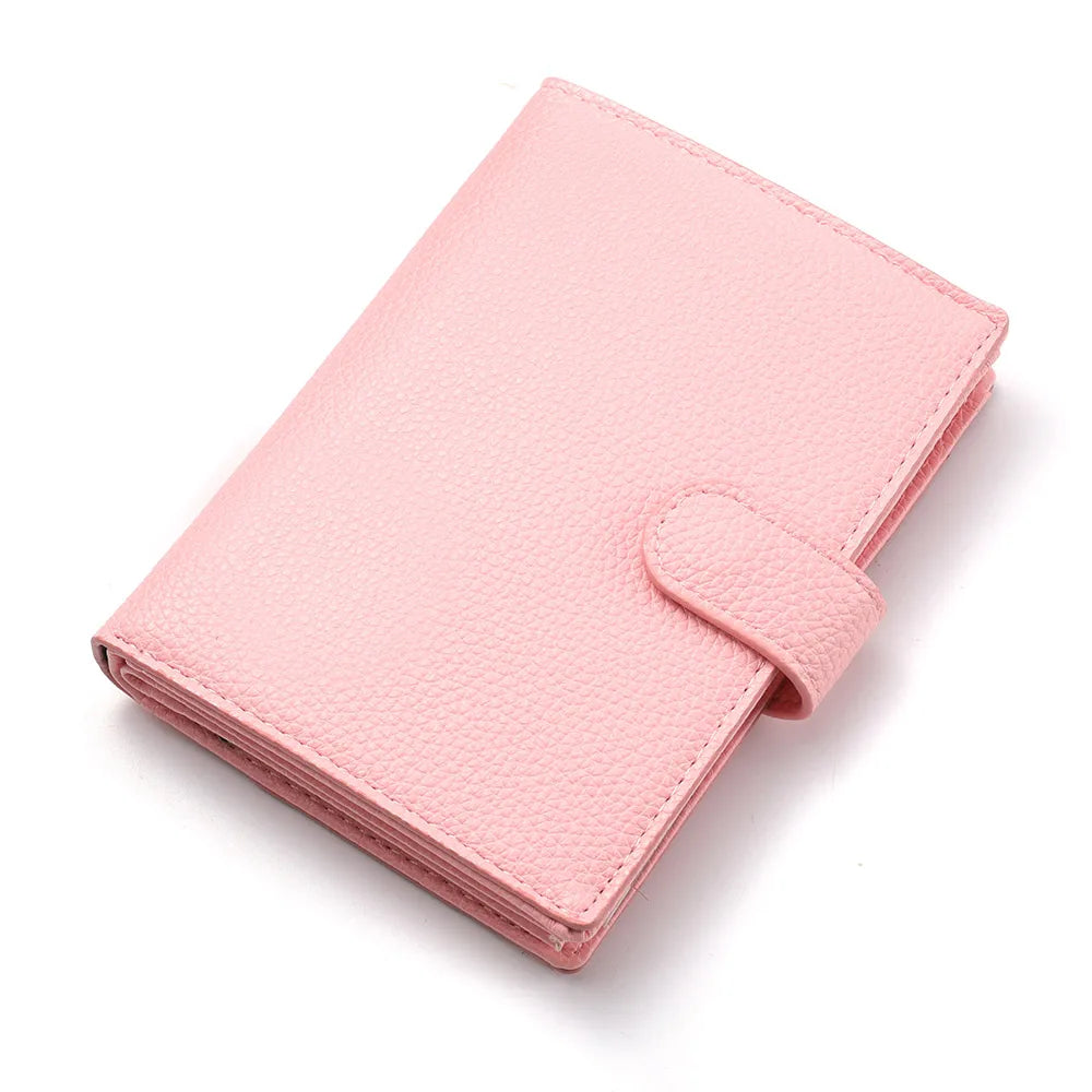 Men's And Women's PU Leather Wallet Travel Passport Wallet Multi Card Slot Credit Card Holder Wallet Travel Accessories