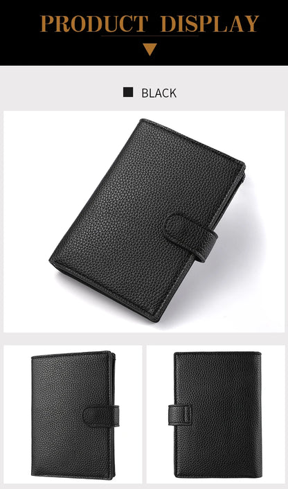 Men's And Women's PU Leather Wallet Travel Passport Wallet Multi Card Slot Credit Card Holder Wallet Travel Accessories
