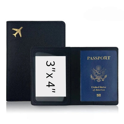 Passport Holder Case for Men Women Unisex Gold Airplane Travel Accessory Cover Lightweight Waterproof Rfid Blocking Slim Holder
