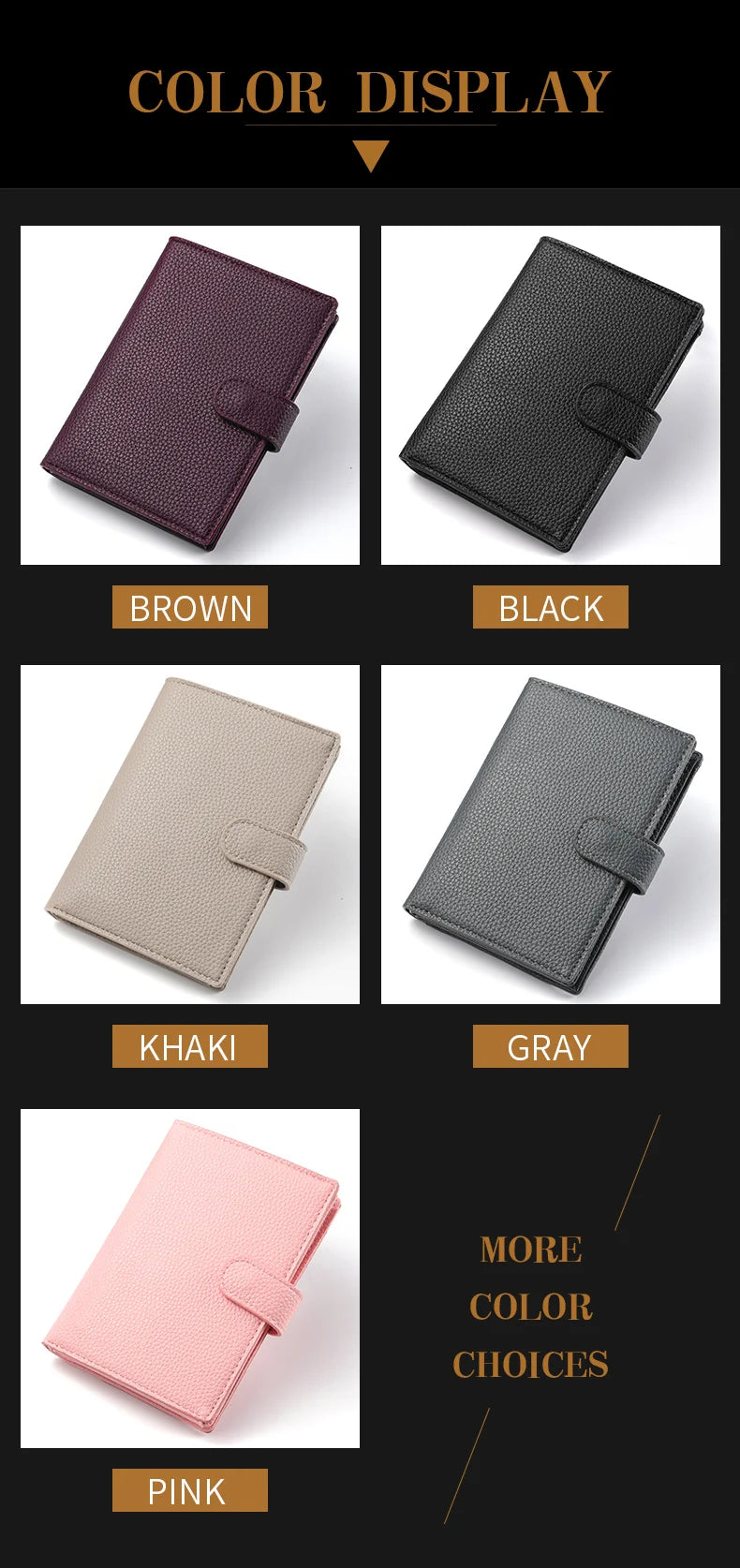 Men's And Women's PU Leather Wallet Travel Passport Wallet Multi Card Slot Credit Card Holder Wallet Travel Accessories
