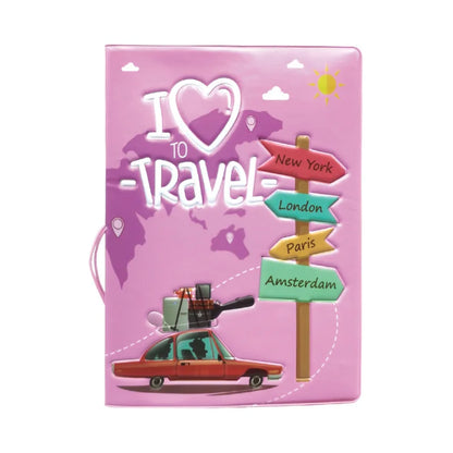 Fashion Emboss Women's Passport Cover Print Girls Boys ID Card Holder Travel Ticket Passport Case
