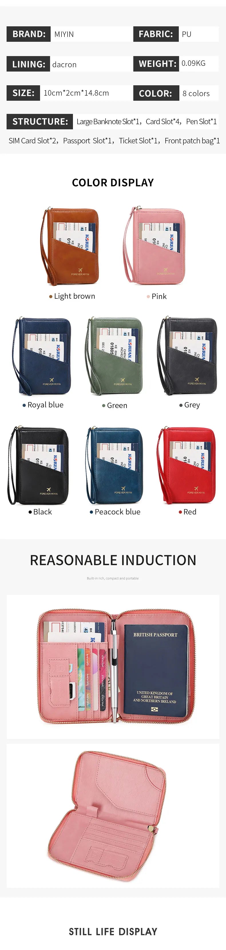 New retro passport bag for men and women RFID fashionablepassport cover multifunctionalPUleather passport clip travelaccessories