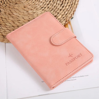 Leather Passport Holder Covers Case Waterproof Travel Credit Card Wallet Cute Passport Book for Women/Men Buckle Passport Cover