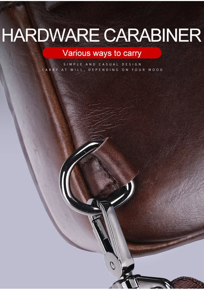 Men's Genuine Leather Chest Bag Large Capacity Casual Men's Messenger Bag Classic Leather Chest Bag XB 127