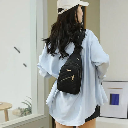 Women's Crossbody Bag Chest Bag Composite Fabric Leisure Shoulder Bag Ladies Backpack Embroidered