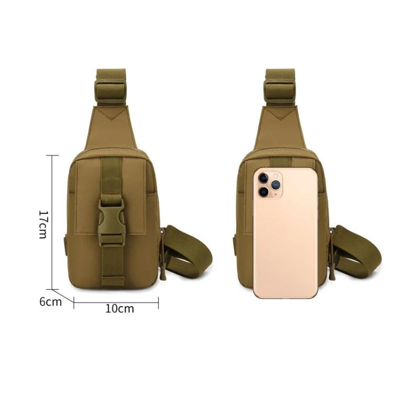 Tactical Chest Bag Military Trekking Pack EDC Sports Bag Shoulder Bag Crossbody Pack Assault Pouch for Hiking Cycling Camping