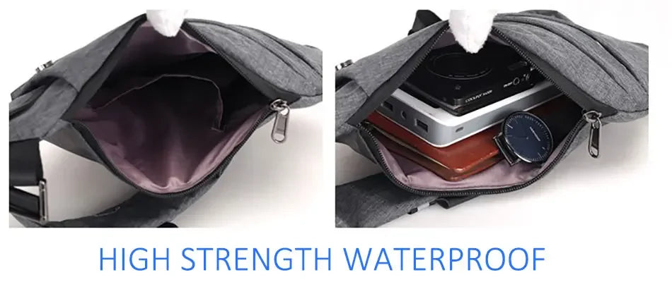 DIENQI Anti-theft Men Chest Bag Waterproof Chest Pack Travel  Personal Pocket Tactical Male Sling Bag Chest Cross body Bag Pauch