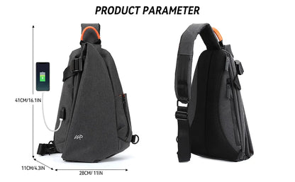 Anti-Theft Crossbody Sling Bag for Men Women,Small Backpack One Shoulder Bag, Chest Bag Sling Backpack for Hiking Biking Travel