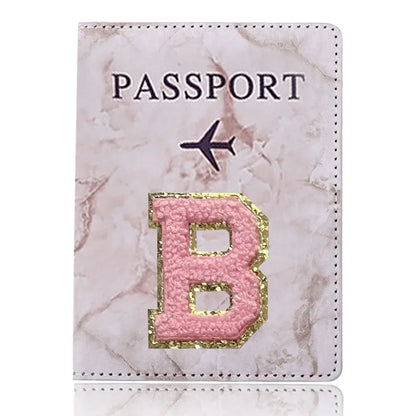 Fashion Passport Protective Cover Embroidery Letter Pattern Travel Passport Holder Wallet Gift PU Leather Card Case Cover Unisex