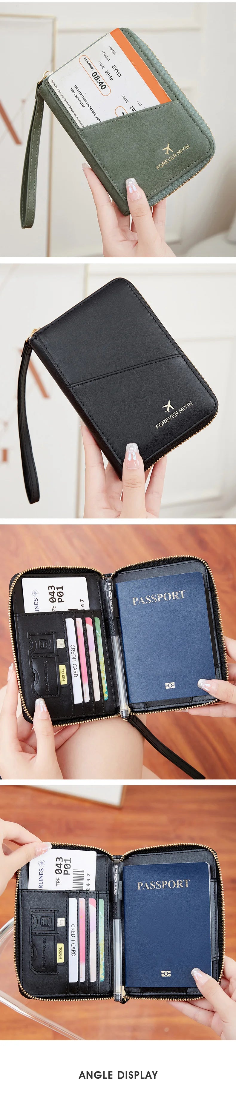 New retro passport bag for men and women RFID fashionablepassport cover multifunctionalPUleather passport clip travelaccessories
