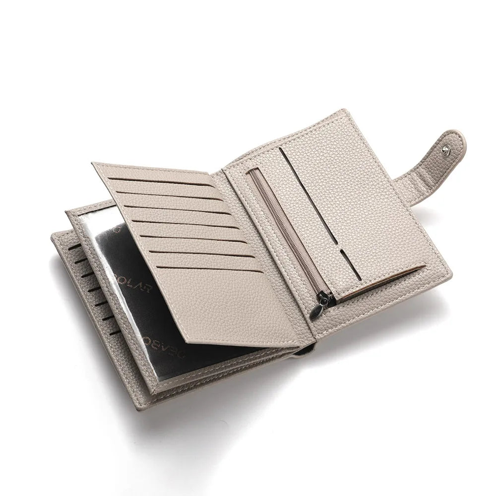 Men's And Women's PU Leather Wallet Travel Passport Wallet Multi Card Slot Credit Card Holder Wallet Travel Accessories
