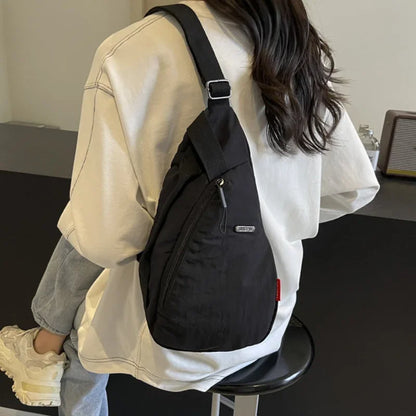 Droplet Shaped Nylon Waterproof Unisex Chest Bag Women Sport Phone Crossbody Bag Men Cycling Portable Versatile Shoulder Bag