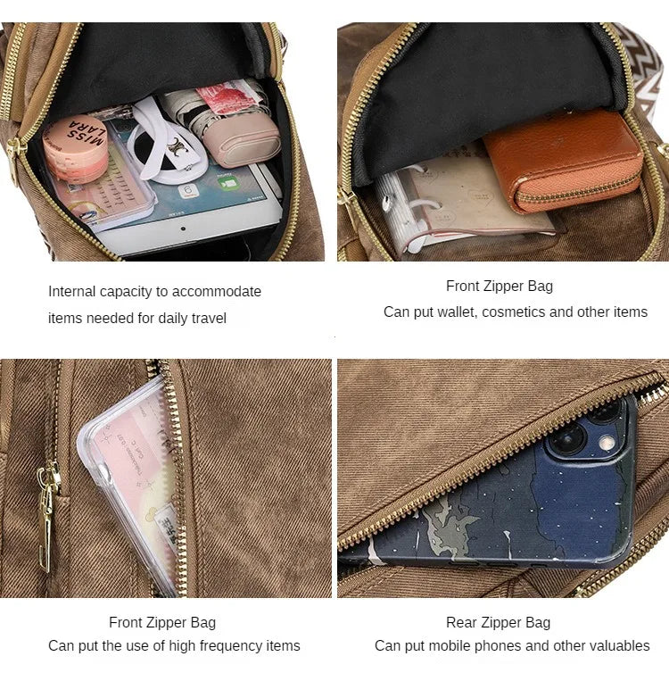 Women Bag Fashion Sling Bag for Woman High Quality PU Leather Pack Crossbody Chest Bolsa Feminina Sacs À Main Shoulder Messenger