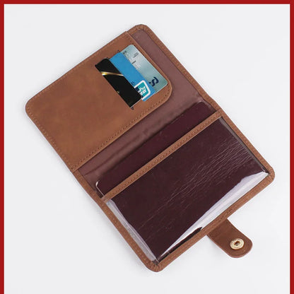 Leather Passport Holder Covers Case Waterproof Travel Credit Card Wallet Cute Passport Book for Women/Men Buckle Passport Cover