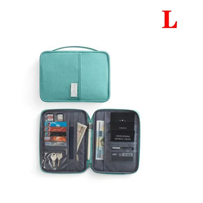 Women Multi-Function Waterproof Travel Passport Holder Cover Case Pink Bags Family Document Organizer Travel Accessories Bag