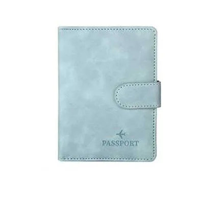 Leather Passport Holder Covers Case Waterproof Travel Credit Card Wallet Cute Passport Book for Women/Men Buckle Passport Cover