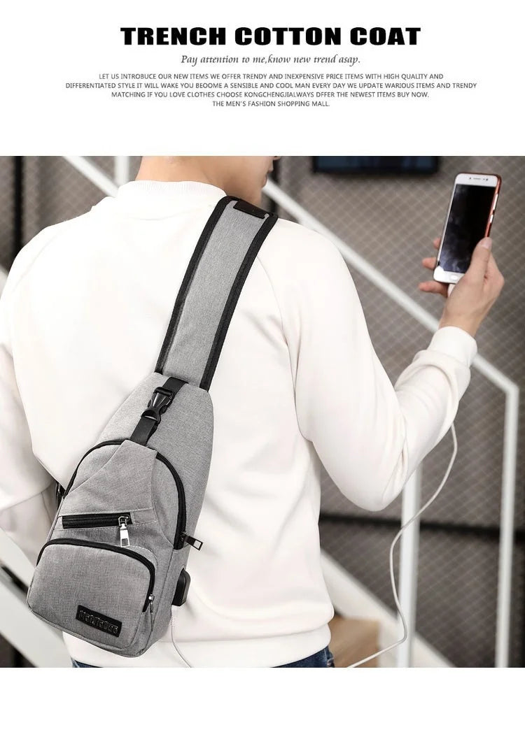 Fashion Casual Crossbody Bag Small Men's Shoulder Bag Men Diagonal Backpack Messenger Phone Bag Boy Fanny Chest Pack
