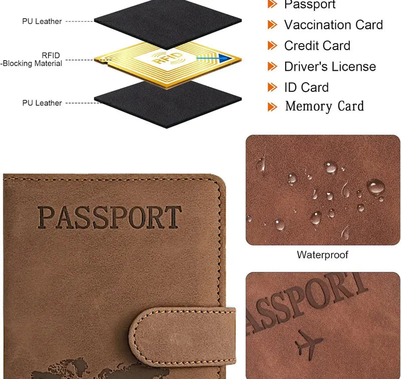 Passport Holder for Travel Essentials  Passport Wallet Cover Case for Travel  Accessories,Passport Book Holders for Women/Men