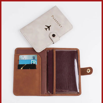 Leather Passport Holder Covers Case Waterproof Travel Credit Card Wallet Cute Passport Book for Women/Men Buckle Passport Cover