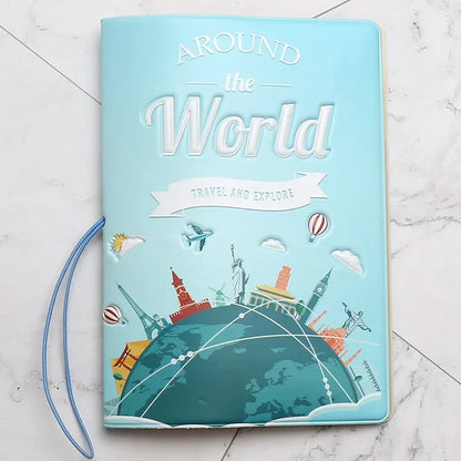 Fashion Emboss Women's Passport Cover Print Girls Boys ID Card Holder Travel Ticket Passport Case